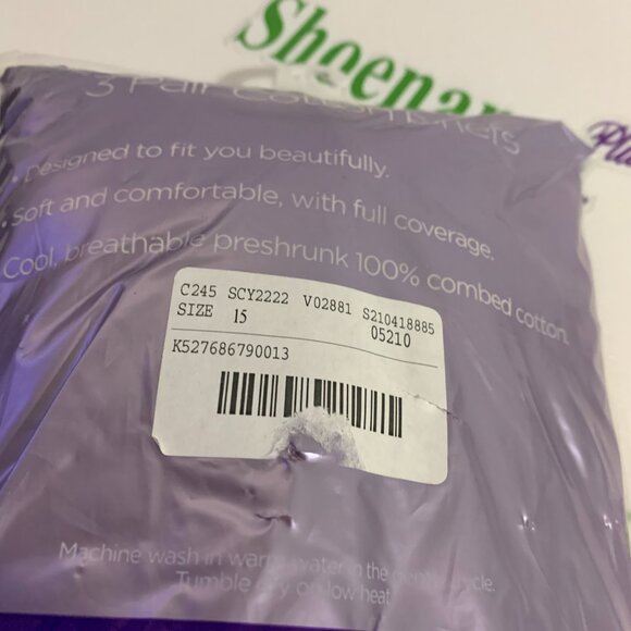 Catherines Brief Panties Underwear 3 Cotton Pack Pink Beige Blue Plus 15 or 5X - Picture 4 of 5